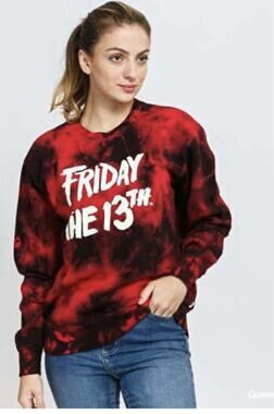 VANS X Friday The 13th Crew Neck Sweatshirt Jason Voorhees Red Women’s XS